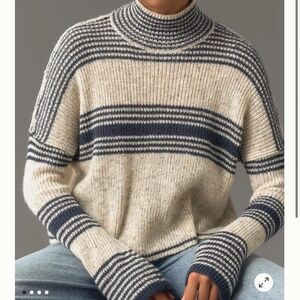 By Anthropologie Turtleneck Striped Sweater